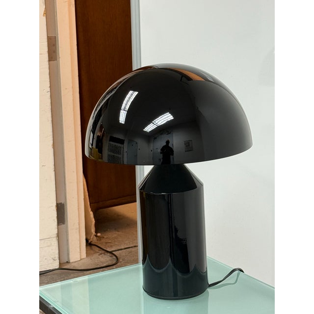 Modern Vico Magistretti for Oluce Atollo Medium Black Metal Table Lamp For Sale - Image 3 of 12