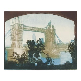 Late 20th Century Tower Bridge London Etching For Sale