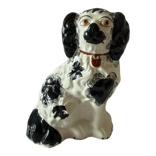 Antique Staffordshire Style Ceramic Spaniel Figurine For Sale