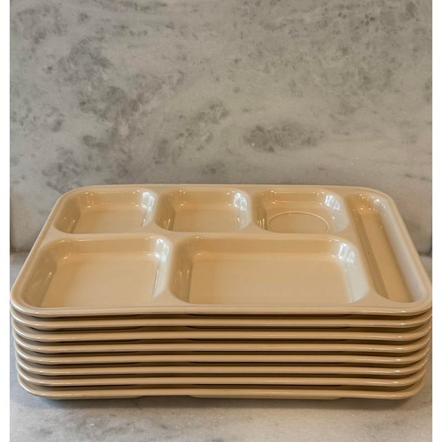 Set of 4 Dallas Ware Coral Pink Melamine Trays For Sale - Image 9 of 11