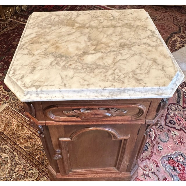 Antique 19th Century French Louis Philippe Marble Top Nightstand For Sale - Image 11 of 15