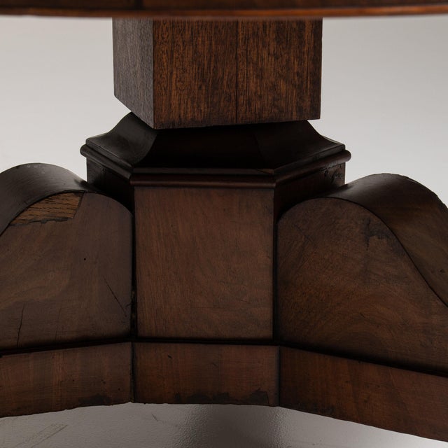 Chestnut 19th Century France Rich Mahogany Marble-Top Mahogany Pedestal Table For Sale - Image 8 of 10