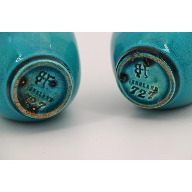 19th Century Burmantofts Pottery Set of Two Turquoise Vases For Sale - Image 13 of 14