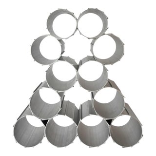 1970s Modular Interlocking Aluminum Wine Rack For Sale