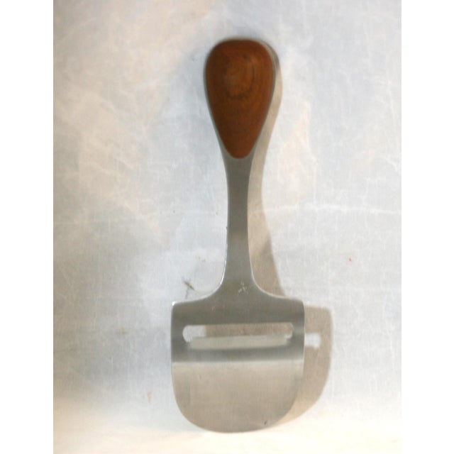 Gray Mid 20th Century Mid Century Modern Dansk Torun Teak & Stainless Steel Cheese Plane Slicer For Sale - Image 8 of 10