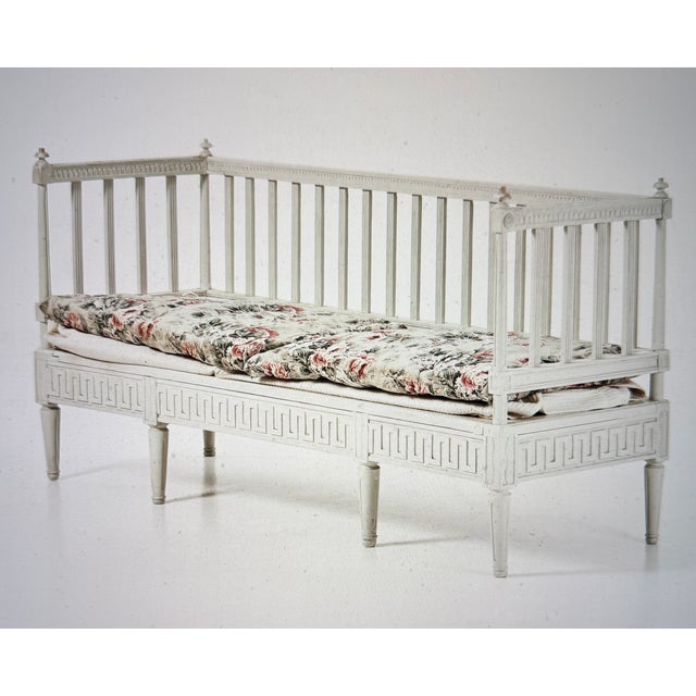 Gustavian Classic Swedish Bench, in Worn conditions. Designed before 1890