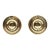 Pair of Vintage 1.25 In. Polished Brass Drawer Cabinet Knobs For Sale