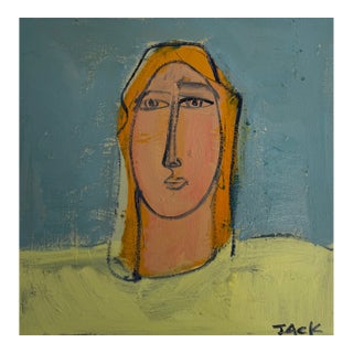 "Woman With Golden Hair", Original Painting by Rebecca Jack For Sale