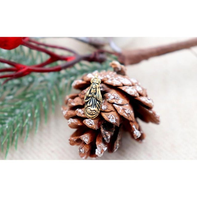 19.2k Gold Our Lady of the Immaculate Conception Pendant For Sale - Image 6 of 6