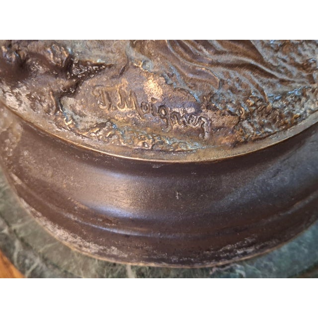 Jules Moigniez (French 1834 - 1894 ) Bronze Figure of Eagle on Marble Plinth, Signed For Sale - Image 12 of 12