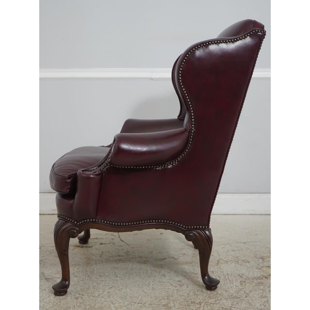 Traditional Hancock & Moore Leather Wing Chair & Ottoman For Sale - Image 3 of 18
