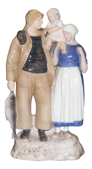 Model 2025 Fishing Family Figurine from Bing & Grondahl, 1960s