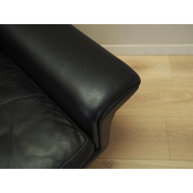 Danish Black Leather Sofa by Aage Christiansen for Eran Møbler, 1960s For Sale - Image 14 of 17