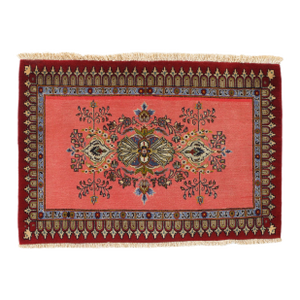 Vintage Hand-Knotted Persian Qom Rug 2'1" X 3'1"
