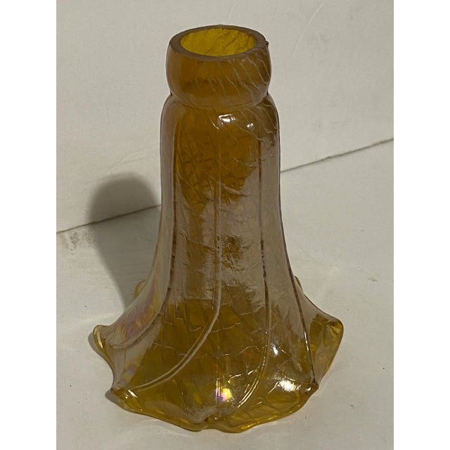 Gold Mid 20th Century Iridized Glass Lamp Shades - Set of 5 For Sale - Image 8 of 12