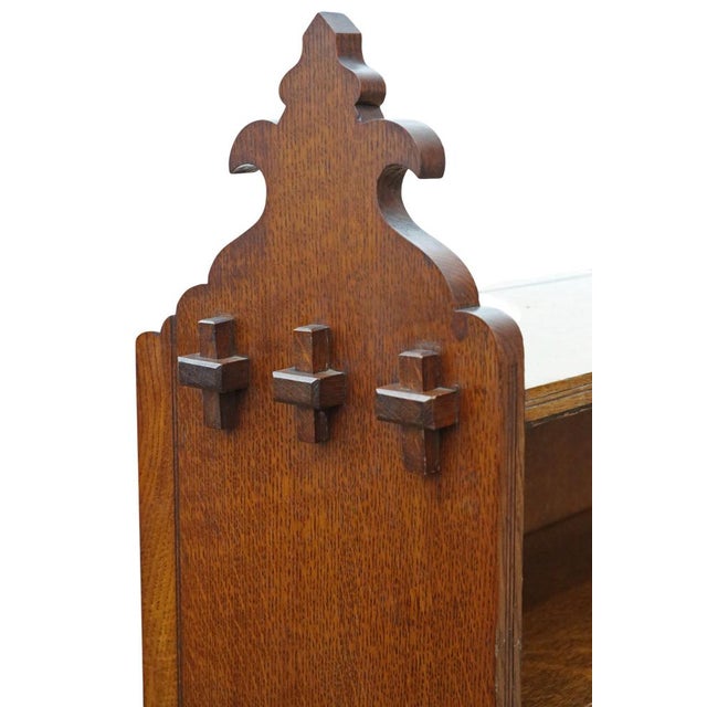 Antique Victorian Gothic Arts & Crafts Adjustable Bookcase, 19th Century For Sale - Image 6 of 9