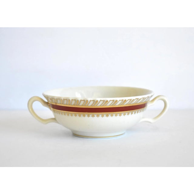 Traditional Vintage Lenox "Georgian" Red & Gold Cream Soup Bowl For Sale - Image 3 of 12