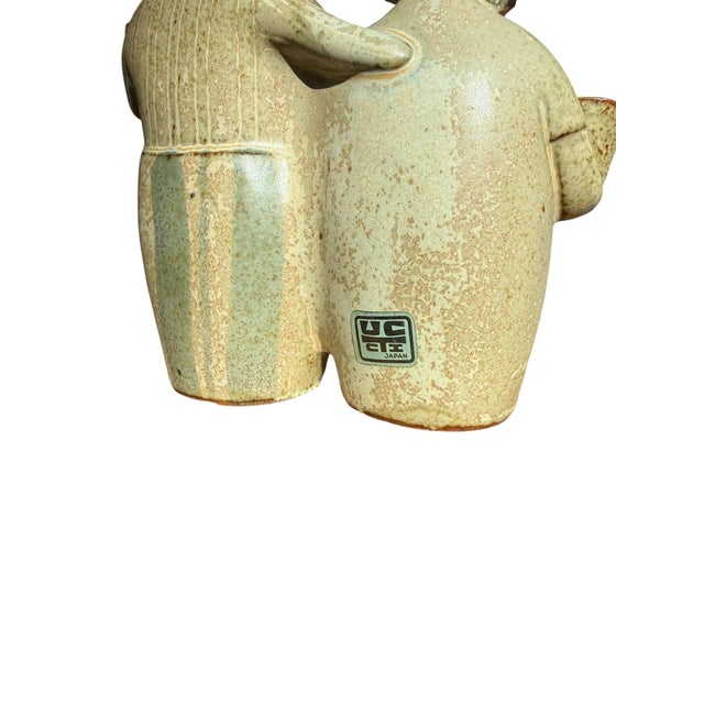 Vintage Japanese Stoneware Figurine Candle Holder For Sale - Image 11 of 11