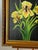 Textile "Irises" Original Contemporary Botanical Oil Painting on Canvas With Black Background For Sale - Image 7 of 14