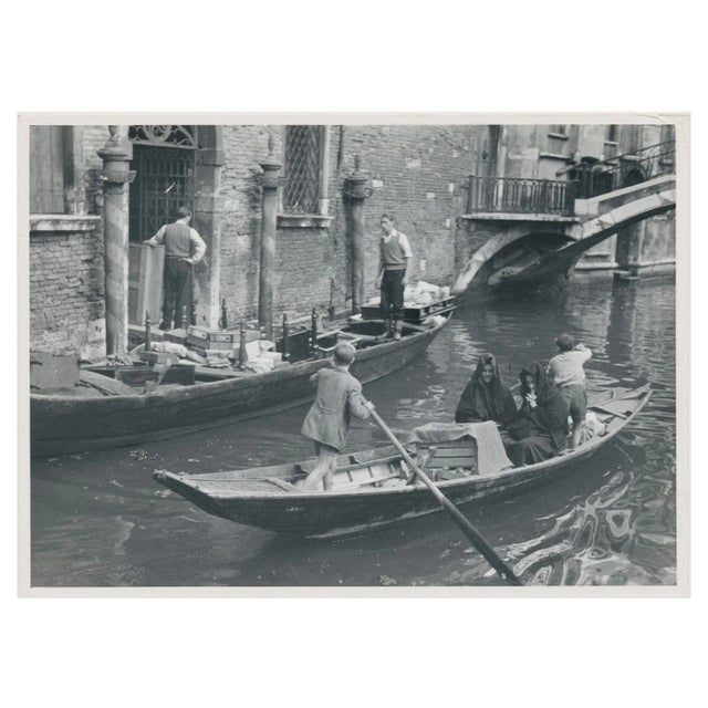 Gondolas, Italy, 1950s, Black & White Photograph For Sale