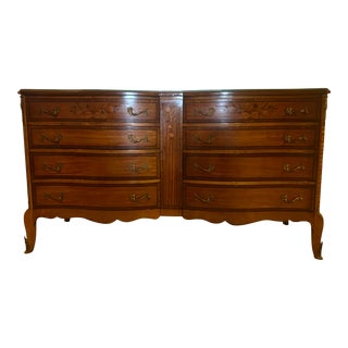 1950s Vintage Johnson Furniture French Inlaid Dresser For Sale