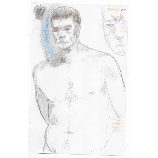 Figurative 1990s James Bone Male Nude Drawing For Sale - Image 3 of 3