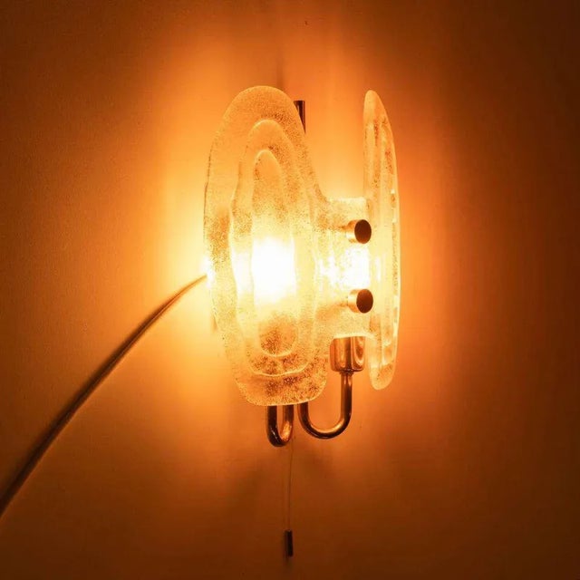 Space Age Glass & Bronze Wall Lamp from Hillebrand For Sale - Image 4 of 6