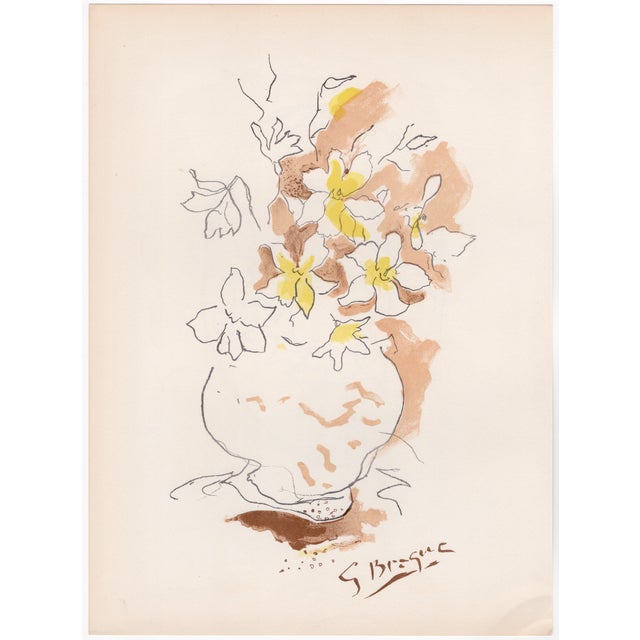 Modern Georges Braque, Flower Vase and Portrait, 1955, Lithograph For Sale - Image 3 of 3
