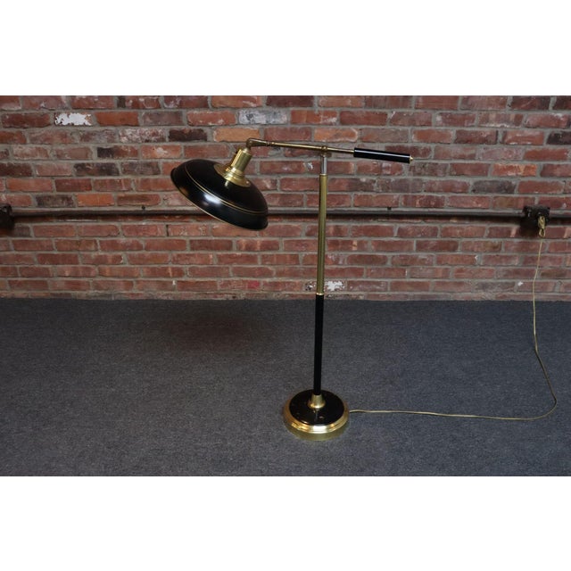 Vintage Brass, Chrome and Painted Metal Adjustable Floor Lamp With Pivoting Arm For Sale - Image 16 of 18