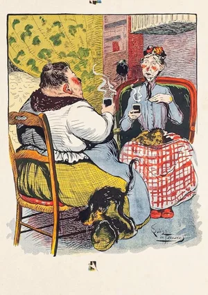 Coffee Time - Original Lithograph by I. de Beauvais - 1900 1900