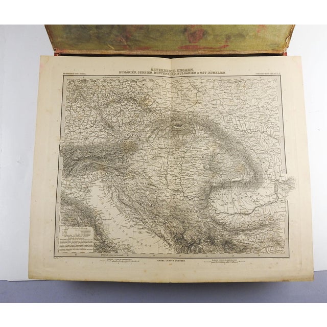 Blue Early 20th Century Stielers Hand Atlas 100 Maps in Box For Sale - Image 8 of 12