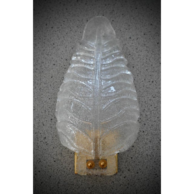 Mid-Century Modern Murano Art Glass Graniglia Transparent and Brass Wall Light and Sconces, 2000 For Sale - Image 3 of 10