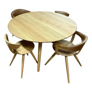 Sori Yonagi for Hida Bleached Oak Table and Chairs Reissue 2022 For Sale