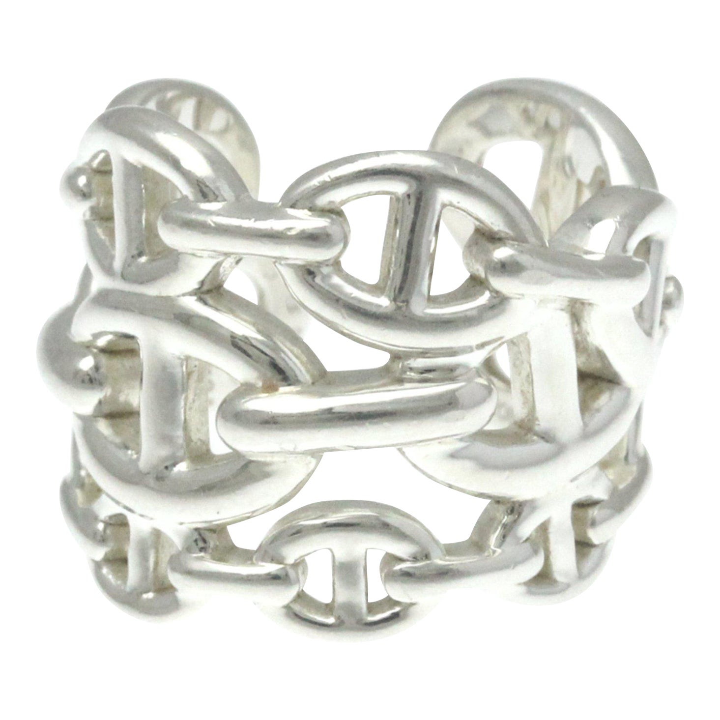 Hermes Chain D'Ancre Enchainee Ring Large Size Silver 925 Fashion No ...