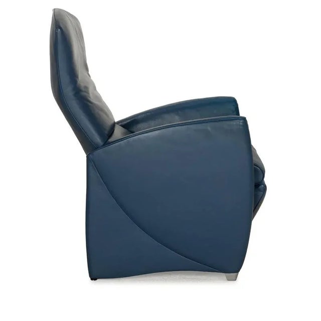 Jori JR 3290 Leather Armchair in Blue For Sale - Image 9 of 13