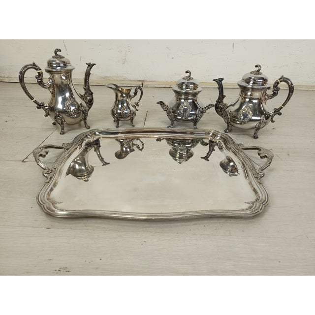 Louis XV Silver-Plated Tea and Coffee Service, Set of 5 For Sale - Image 6 of 18