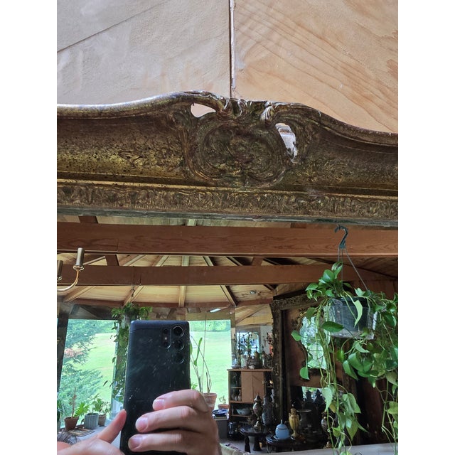 Gold Vintage Mid Century Modern Impressionist Mirror For Sale - Image 8 of 10