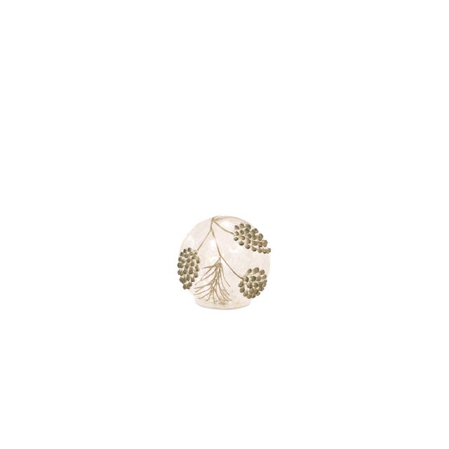 LED FrostedGold Pinecone Orb (Set of 3) For Sale In Chicago - Image 6 of 6