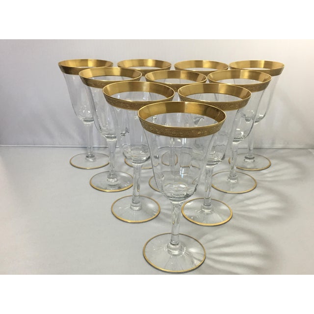 Vintage Tiffin Minton Pattern Blown Glass Stemware Set of 10 Chairish