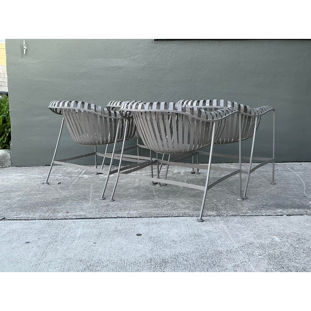 Taupe Vintage MCM Woodard Sunburst Strap Chairs - Set of 4 For Sale - Image 8 of 10