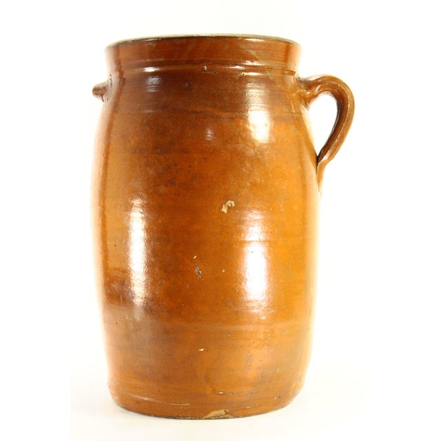 19th C. Southern Pottery Crock Butter Churn, Alkaline Glaze, Alabama For Sale - Image 4 of 18