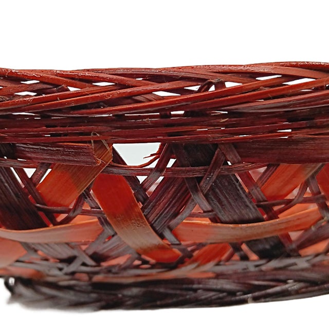 Japanese Bamboo Ikebana Flower Basket For Sale - Image 4 of 6