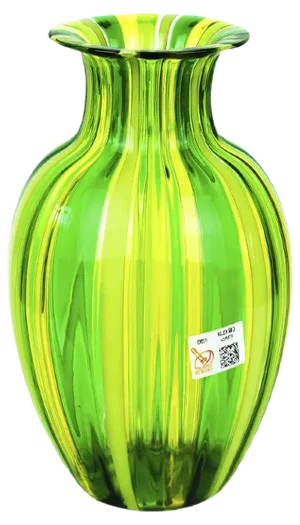 Green & Yellow Blown Murano Glass Vase by Urban for Made Murano Glass, 2019