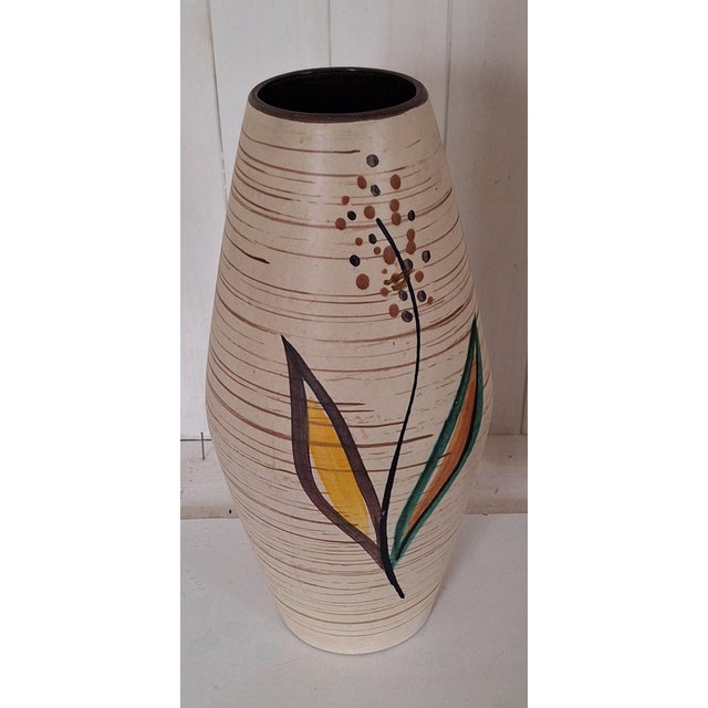 Vintage Ceramic Vase No. 248 38 by Scheurich, 1960s, in Very Good conditions. Designed 1960 to 1969 This piece has an...