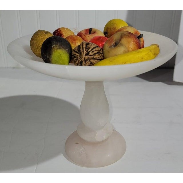 Early 20th Century Collection of Multi Stone Fruit and Nut on Alabaster Compote For Sale - Image 5 of 6