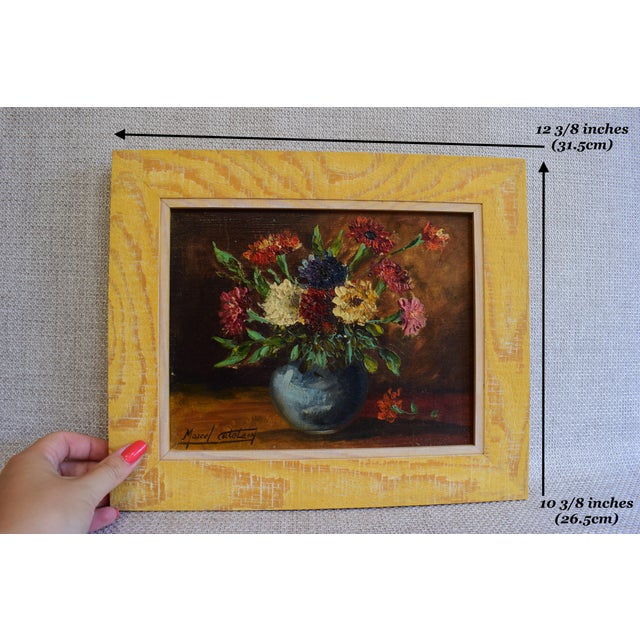 Marcel Catelein, Still Life with Bunch of Flowers, 1960s, Oil on Canvas, Framed For Sale - Image 3 of 9
