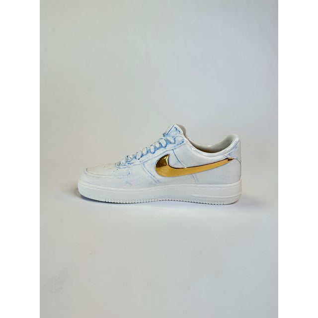Original Pop Art Blue Washed Porcelain Air Force 1 Sneaker