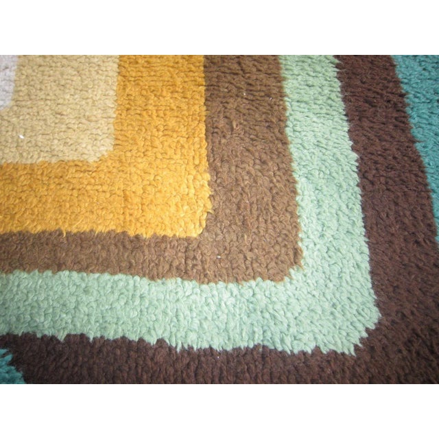 1950s 1950s Belgian Geometric Design Rug-5′8″ × 6′6″ For Sale - Image 5 of 13