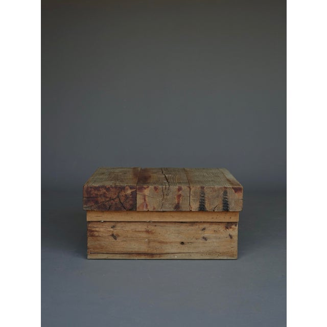 Small Brutalist Pine Coffee Table, 1970s For Sale - Image 11 of 16