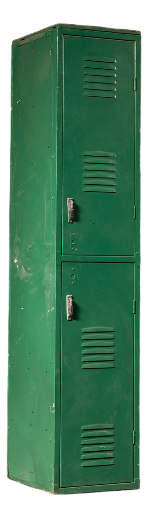 Vintage Two-Tier Steel Locker in Green